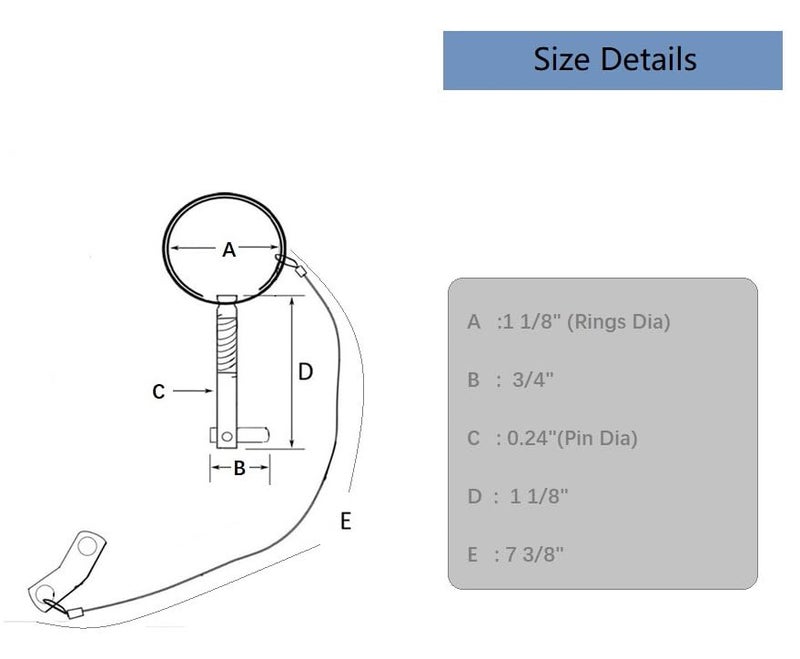 Thorn Boat Bimini Quick Release Pin with Lanyard (4 PCS), Stainless Steel Top Pin, Marine Hardware for Deck Hinge - Image 4